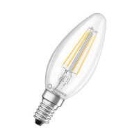 LEDVANCE LED-Leuchtmittel LED CLB40 4W 827 FILCL E14 P