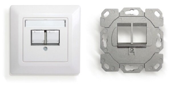 DAETWYLER Anschlussdose leer Designf&auml;hig DD 2xKS 360 TAE incl Z&amp;R + Staubschutz