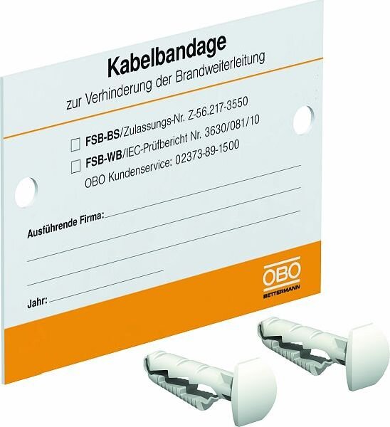 OBO Kennzeichnungsschild KS-FSB DE f&uuml;r Kabelbandage