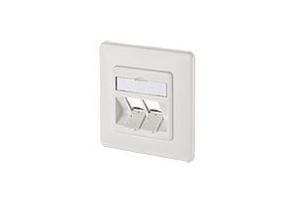 METZ CONNECT Datenanschlussdose leer reinweiss f&uuml;r 2xCat.6AModul 8/8(8)UP