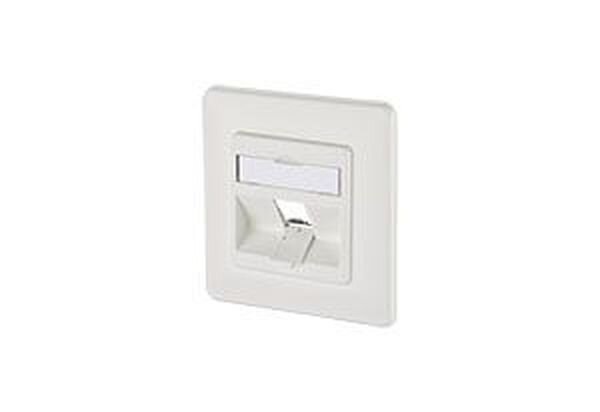 METZ CONNECT Datenanschlussdose leer reinweiss f&uuml;r 1xE-DATModul Cat.6A 8(8)UP