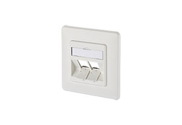 METZ CONNECT Anschlussdose UP 2 Port reinweiss RAL9010 unbest&uuml;ckt