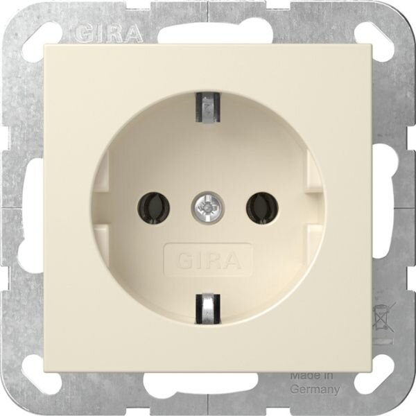 GIRA Steckdose SCHUKO 418801 System 55 Cremewei&szlig; gl&auml;nzend