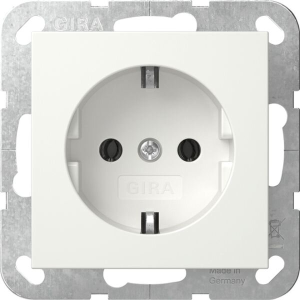 GIRA Steckdose SCHUKO 418803 16A 250V System 55 Reinwei&szlig; gl&auml;nzend