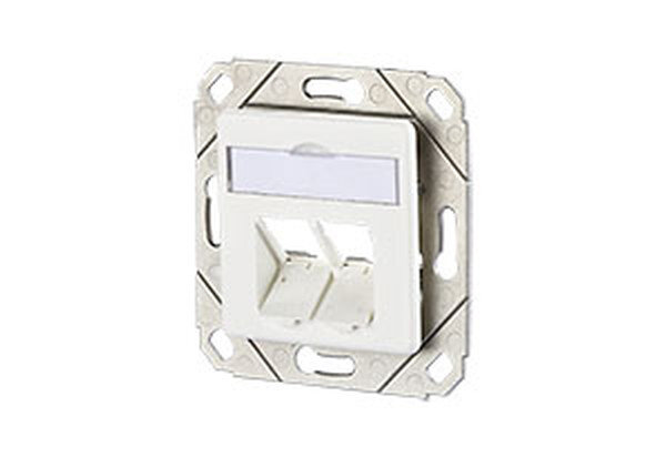 METZ CONNECT Anschlussdose UP Keystone 2 Port reinwei&szlig; RAL9010 unbest.