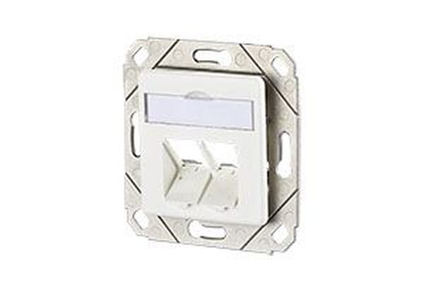 METZ CONNECT Datenanschlussdose leer reinweiss f&uuml;r 2xE-DATModul Cat.6A 8/8(8)Upk