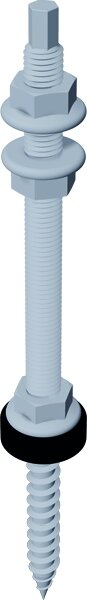 Schletter Solar Stockschrauben-Set M10x200 incl. 3 Muttern und EPDM Mont.