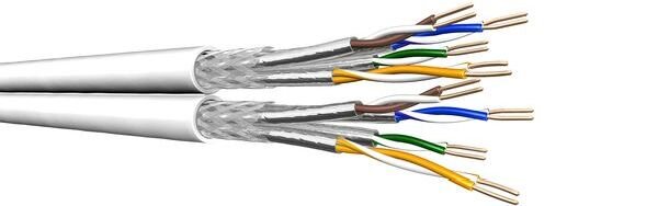 DRMC DRAKA Datenkabel Cat7 600MHz Dca UCHOMESS 2x4P26 S/FTP LSHF wei&szlig; TR250