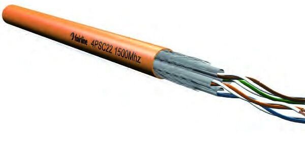 ELMAT Datenkabel simplex Cat.7A 1500Mhz S/FTP 4x2xAWG22 LSOH-3 orange B2ca TR500