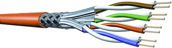 ELMAT Datenkabel Cat7 1000MHz S/FTP 4x2xAWG23 FRNC orange TR500m