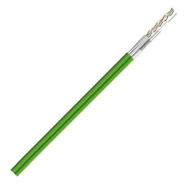 HomeWay Hybridkabel GREENforMEDIA FRNC Kat7+ Koax Klasse A+ gelbgr&uuml;n RG