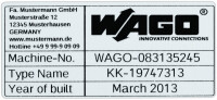 WAGO Typenschild 210-804 44x99mm silber unbedruckt