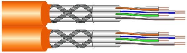 DRMC DRAKA Datenkabel Cat7 1000MHz Eca UC900HS 2x4P23 S/FTP LSHF orange TR