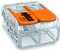 WAGO Verbindungsklemme 2polig Compact mit Hebel transparent