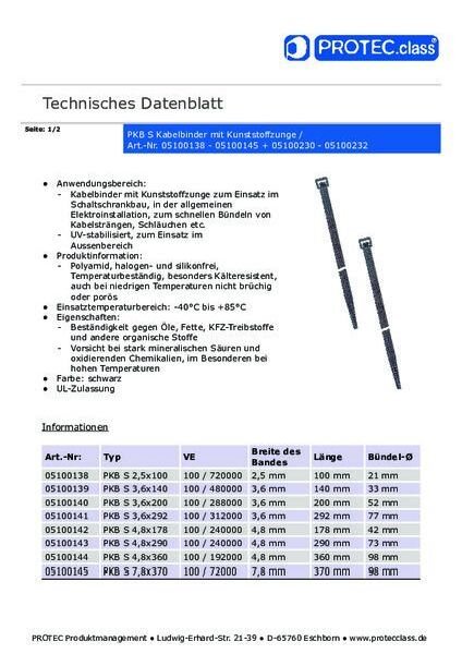 PROT Kabelbinder PKB S 7,5X540 (100 Stk.) schwarz