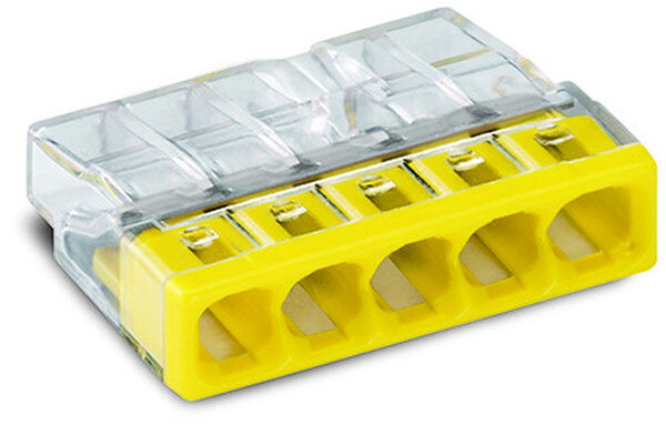 WAGO Verbindungsdosenklemme 5polig 2273-205 Compact 0,5-2,5qmm transp./gelb