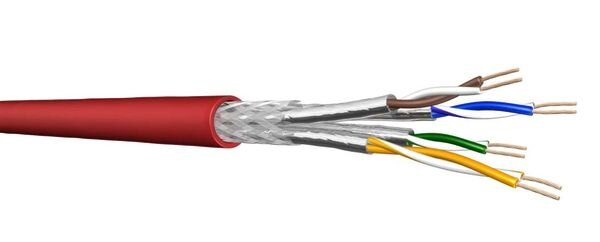 DRMC DRAKA Datenkabel flex Cat7 1000MHz UC900FLEX 4P26 S/FTP PUR rot TR