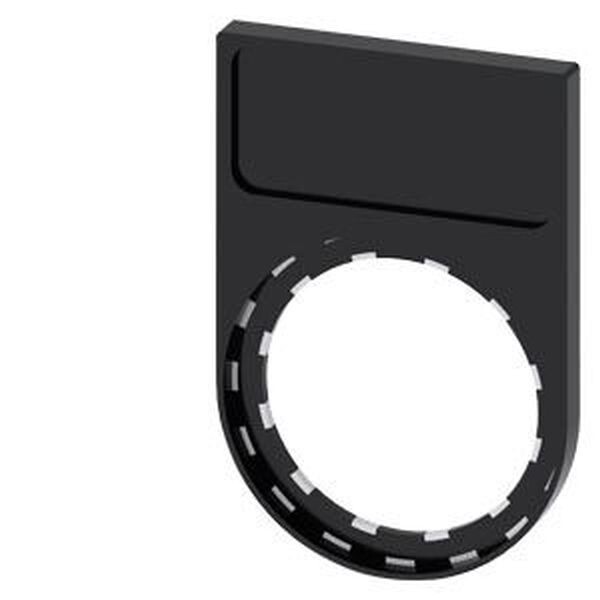 SIEMENS Schildtr&auml;ger flach abgerundet schwarz 12,5x 27mm