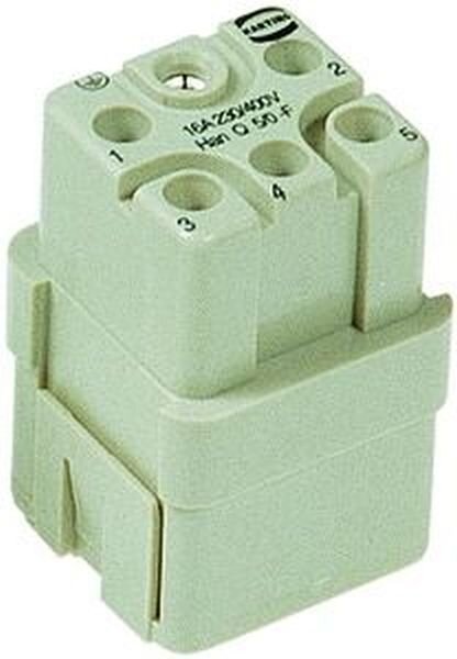 HARTING Buchseneinsatz (F) 09120053101 5polig Q5 f&uuml;r Crimp