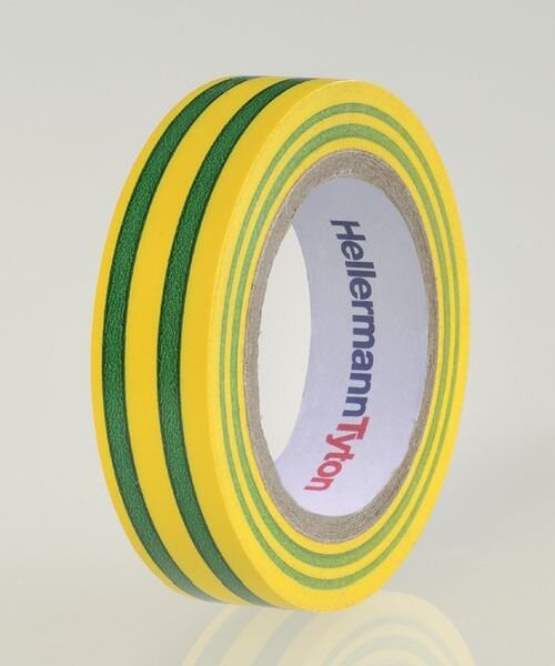 HELLERMANN PVC Isolierband HelaTapeFlex15 10mx15mm gr&uuml;n/gelb