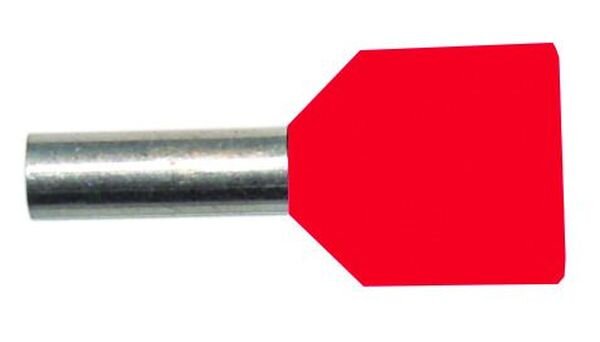 PROT Doppel-Aderendh&uuml;lsen 2x1,0qmm/10mm PAEH 100D/10 rot isoliert VE100