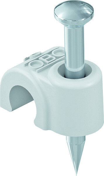 OBO ISO-Nagel-Clip 2007 f&uuml;r Kabel 7mm L: 35mm lichtgrau