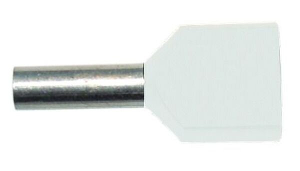 PROT Doppel-Aderendh&uuml;lsen 2x0,50qmm/8mm PAEH 050D/8 weiss isoliert VE100