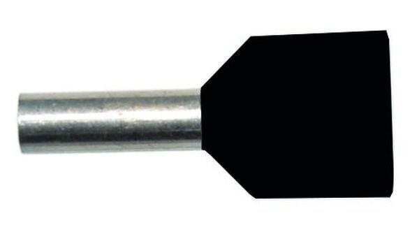 PROT Doppel-Aderendh&uuml;lsen 2x1,5qmm/8mm PAEH 150D/8 schwarz isoliert VE100