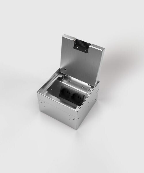 BS Bodensteckdose 1x Schutzkontakt 1x RJ45 2fach belegbar