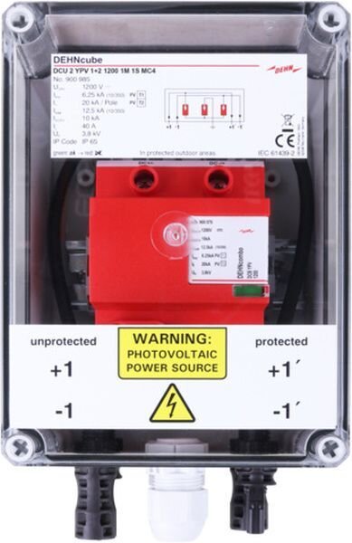 DEHN Generatoranschlusskasten 1+2 IP65 1MPPT mit 1 String bis 1200V DC