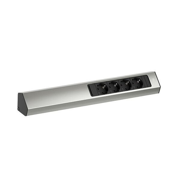 BACHMANN Wandkanalsteckdose CASIA 2 4xCEE7/3 2,0m AEH Edelstahl-Opti