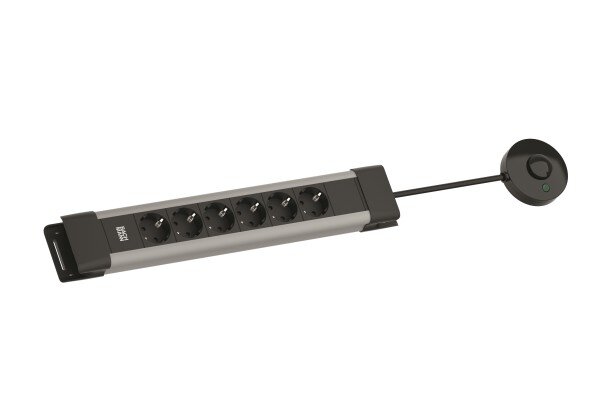 BACHMANN Steckdosenleiste 6xCEE7/3 1xFTS 2,0m CEE7/7 grau