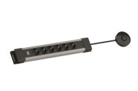 BACHMANN Steckdosenleiste 6xCEE7/3 1xFTS 2,0m CEE7/7 grau