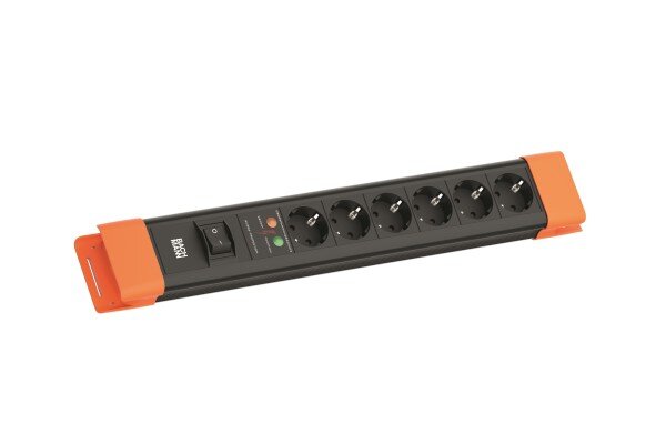BACHMANN Steckdosenleiste 6xCEE7/3 1xSPD 1xSch 2,0m CEE7/7 sw/or