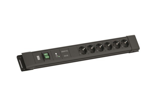 BACHMANN Steckdosenleiste 6xCEE7/3 1xGVS-Plus 1xSch 2,0m CEE7/7 sw
