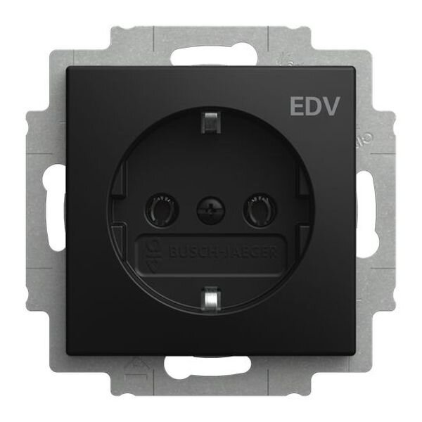 BUSCH-JAEGER Steckdoseneinsatz SCHUKO 20 EUC/DV-915 m. Aufdruck "EDV" sw matt