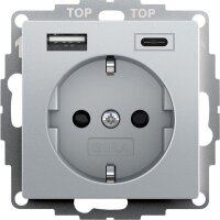 GIRA Steckdose SCHUKO SH USB-Spannungsv.2f Typ A/C Sys 55...