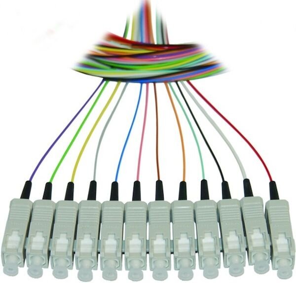 DNTP LWL-Faserpigtail E2000 APC 9 OS2 2,0m (12 Stk) bunt