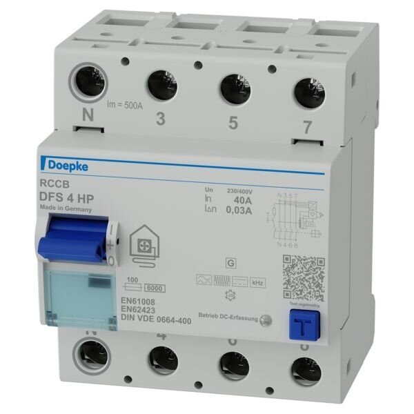 DOEPKE FI-Schutzschalter 4-pol.40 A 0.03 A Typ B+ f.WP N li