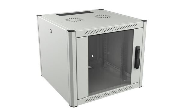 EcoDNT Wandschrank 19-Zoll WGH6007 BTH: 600x600x423mm 7HE RAL7035