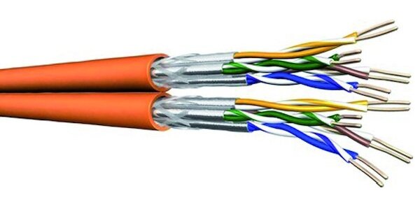 ELMAT Datenkabel Cat7 1000MHz Dca 2x4P23 S/FTP LSHF orange RG100m
