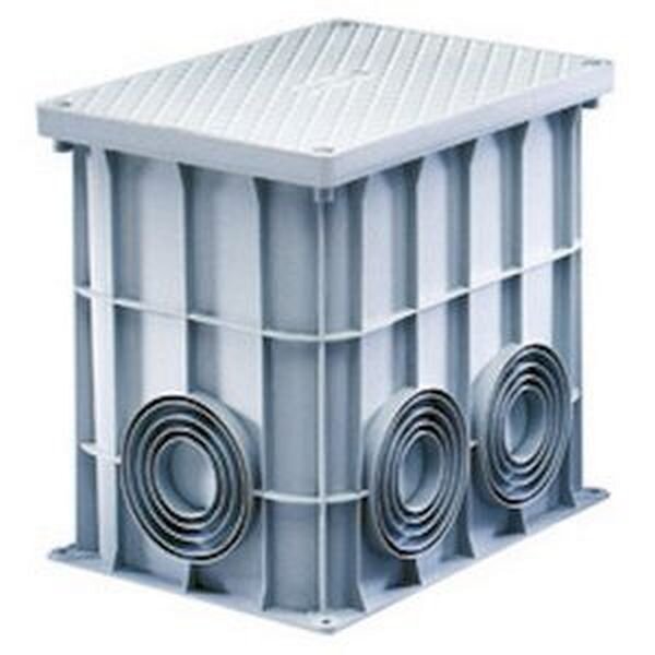 GEWISS Erdeinbaukasten Kunststoff m. Deckel 360x260x320 grau