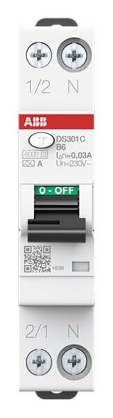 ABB FI/LS-Schalter DS301CA-B6/0,03 6kA 1P+N B6A 30mA