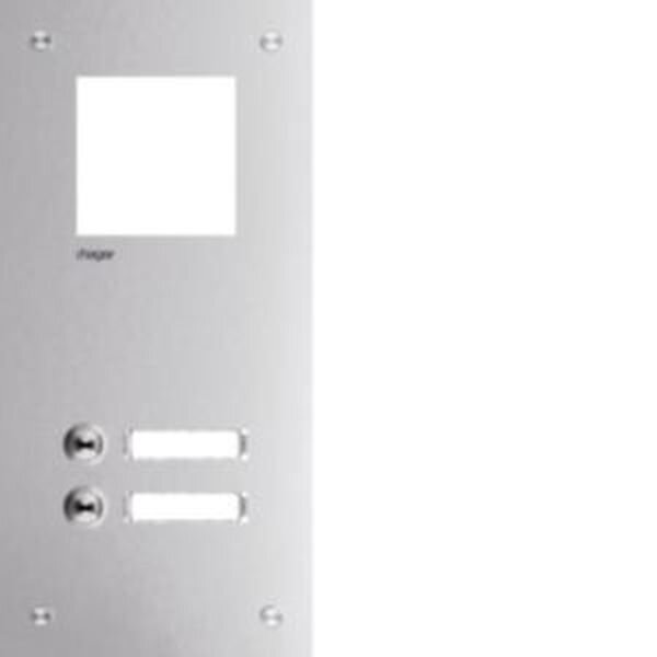 HAGER Frontplatte intercom mono 2 Tasten Edelst 315x150x32