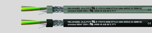 HELU PVC-Steuerleitung ohne Schutzleiter UL LiYCY 2x0,23 qmm 24 AWG grau TR500m