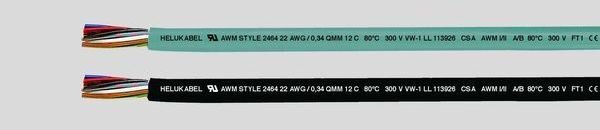 HELU PVC-Steuerleitung ohne Schutzleiter UL LiYY 2x0,56 qmm 20 AWG grau TR500m