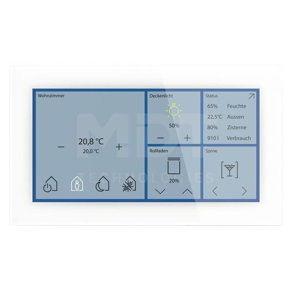 MDT Glastaster Smart 6Zoll KNX Secure wei&szlig;