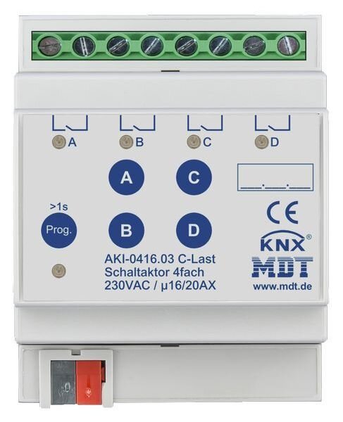 MDT Schaltaktor AKI-0416.04 4f. 16/20A 230VAC C-Last