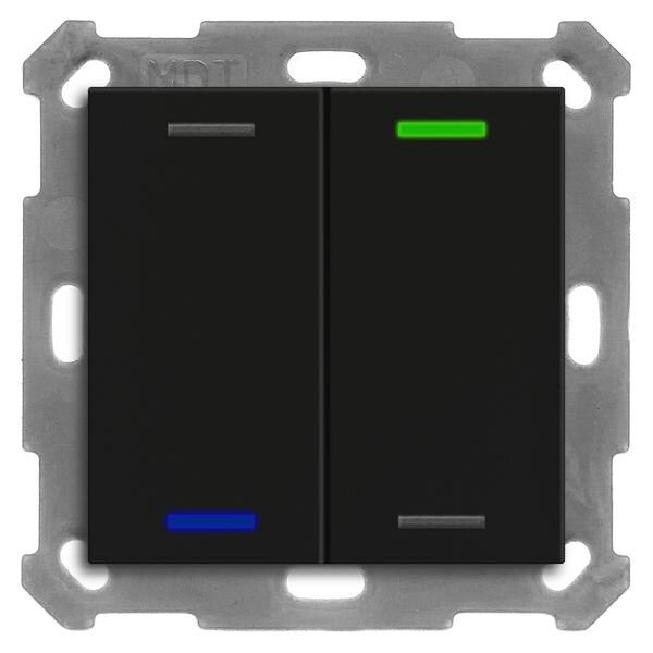 MDT Taster KNX Light 55 2fach RGBW sw matt Neutral