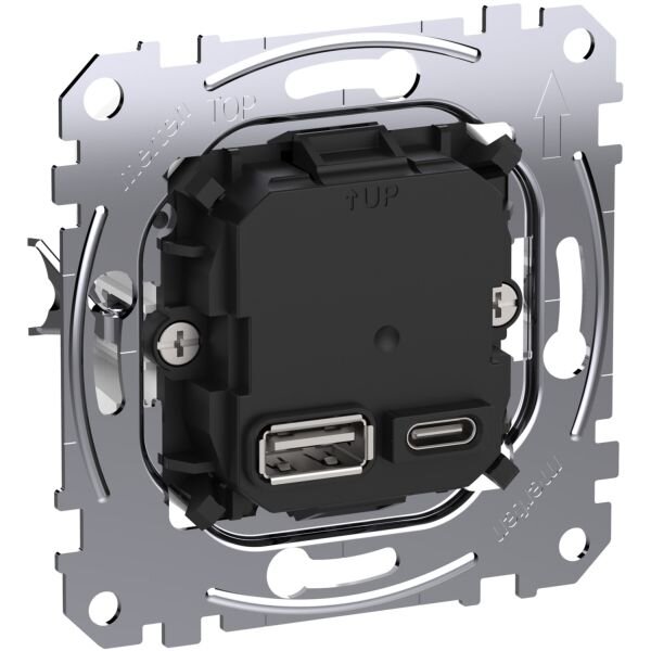 MERTEN Ladestation-Einsatz MEG43660120 USB Typ A+C 45W System M